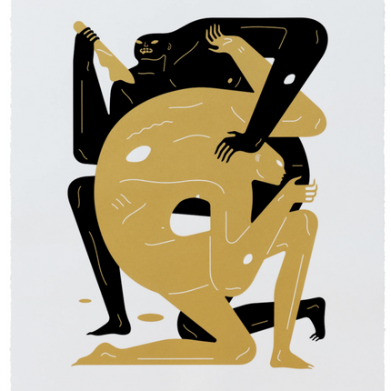 Never Win Never Lose White Silkscreen Print by Cleon Peterson