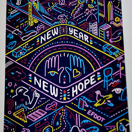 New Year New Hope 2022 Silkscreen Print by Efdot