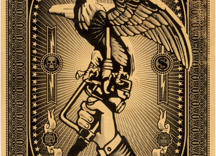Operation Oil Freedom Black PP HPM Wood Silkscreen Print by Shepard Fairey- OBEY