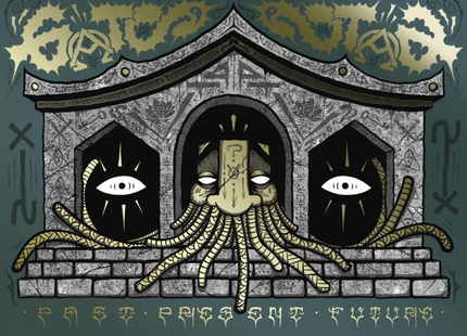 Past Present Future Dark Teal Silkscreen by Gats- Graffiti Against The System