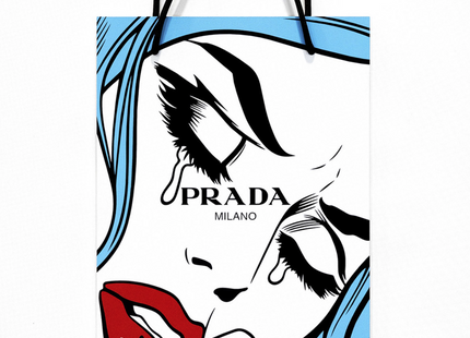 Prada Discount Blue Spray Paint Acrylic Original Painting by Ben Frost