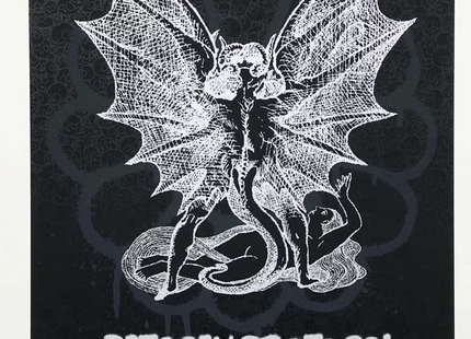 Red Dragon Jet Black Silkscreen Print by Takashi Murakami TM/KK