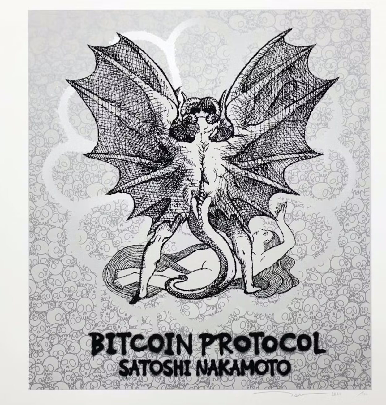 村上隆 レッドドラゴン ホワイトプラチナ Red Dragon White Platinum Silkscreen Print by Takashi