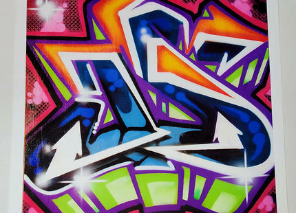 Risky D Graffiti Alphabet Letter Giclee by Risk Rock