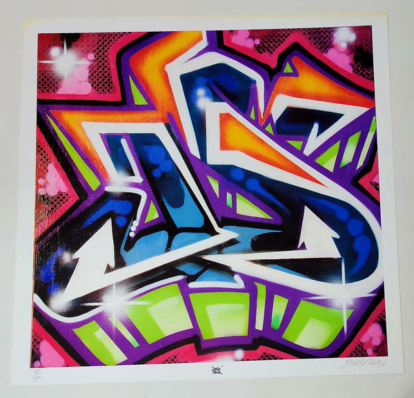 Risky D Graffiti Alphabet Letter Giclee by Risk Rock