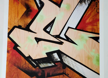 Risky E Graffiti Alphabet Letter Giclee by Risk Rock