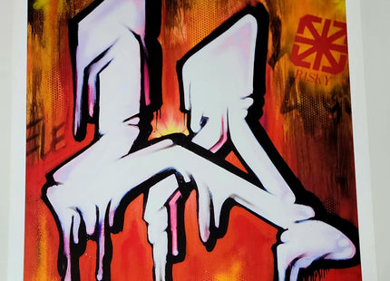 Risky L Graffiti Alphabet Letter Giclee by Risk Rock
