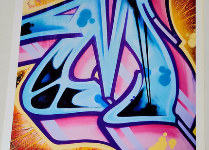 Risky M Graffiti Alphabet Letter Giclee by Risk Rock