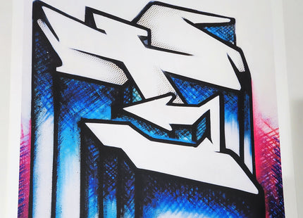 Risky T Graffiti Alphabet Letter Giclee by Risk Rock