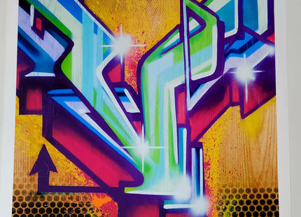 Risky V Graffiti Alphabet Letter Giclee by Risk Rock