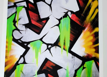 Risky X Graffiti Alphabet Letter Giclee by Risk Rock