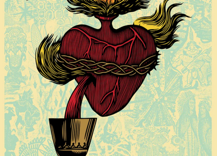 Sangre De Los Pueblos Indígenas Cream Silkscreen Print by Ernesto Yerena Montejano- Hecho Con Ganas