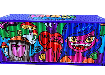 Shipping Container Model Metal Art Toy by Nicky Davis- Ghost Gang