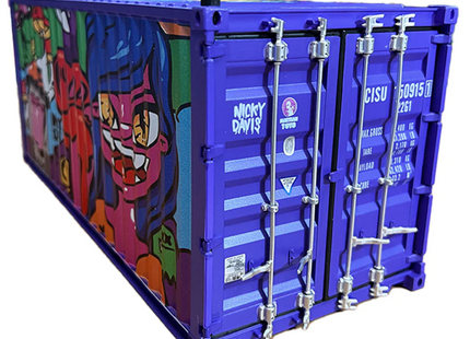 Shipping Container Model Metal Art Toy by Nicky Davis- Ghost Gang
