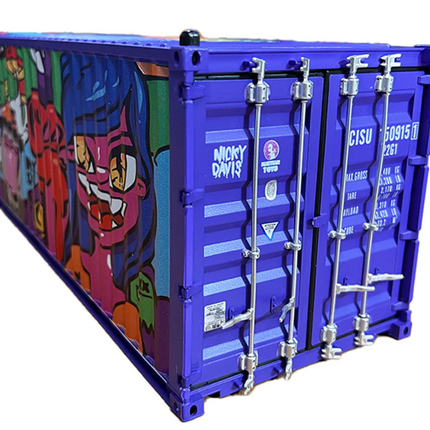 Shipping Container Model Metal Art Toy by Nicky Davis- Ghost Gang