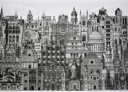 Silver City Day XL Silkscreen Print by Nate Duval