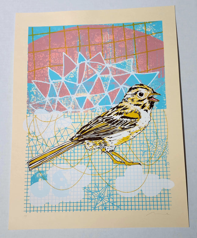 Sparrow AP Silkscreen Print by Nate Duval