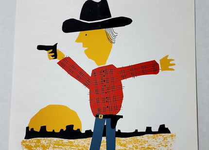 Sunset Cowboy Silkscreen Print by Nate Duval