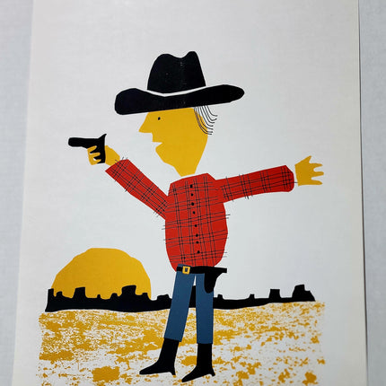 Sunset Cowboy Silkscreen Print by Nate Duval