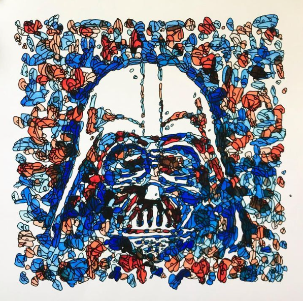 Vader Blue Archival Print by Jayson Atienza