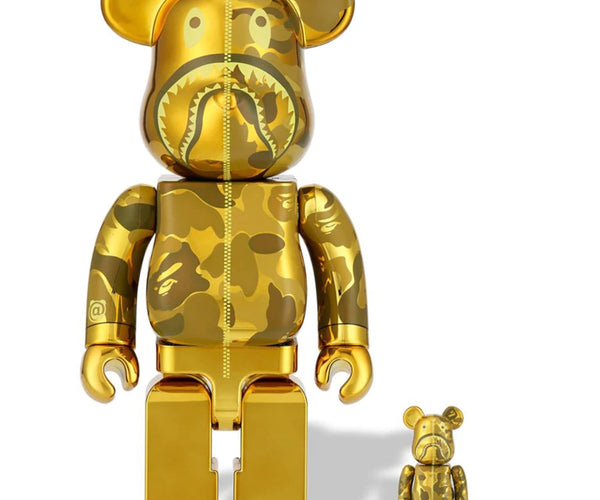 ABC Camo Shark- Vàng 100% 400% Be@rbrick – Bộ sưu tập nghệ thuật