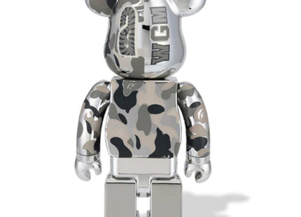 ABC Camo Shark- Silver 100% & 400% Be@rbrick