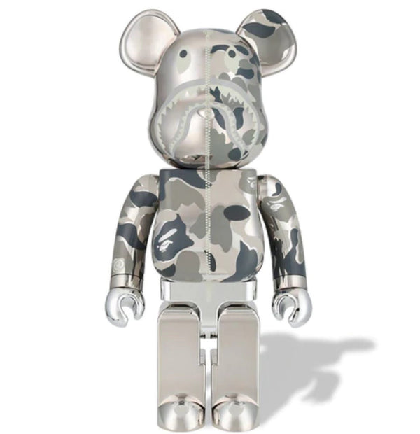 ABC Camo Shark - Argent 1000% Be@rbrick