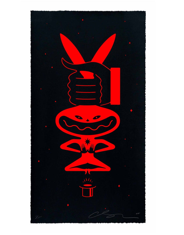 Abracadabra- Red Silkscreen Print by Cleon Peterson