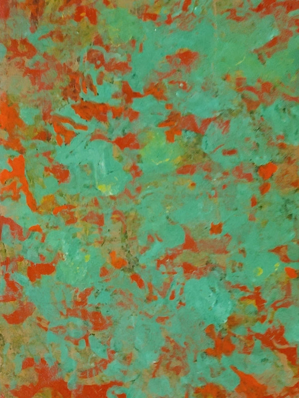 Abstract Abstraction Green Original Oil Painting by Samuel Kamen