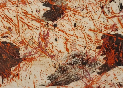 Abstraction Drip Wide Brown Blood Original Oil Painting by Samuel Kamen