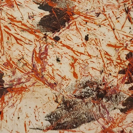 Abstraction Drip Wide Brown Blood Original Oil Painting by Samuel Kamen