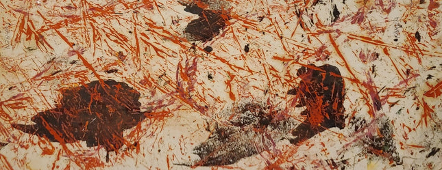 Abstraction Drip Wide Brown Blood Original Oil Painting by Samuel Kamen
