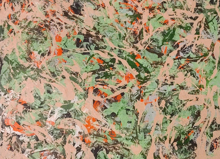 Abstraction Pollock Beige Original Oil Painting by Samuel Kamen