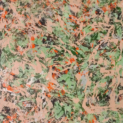 Abstraction Pollock Beige Original Oil Painting by Samuel Kamen