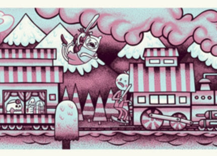 Adventure Time Mystery Train Pink Silkscreen Print by John Vogl