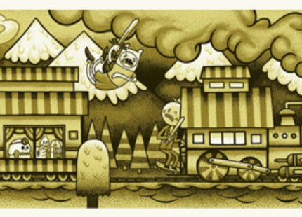 Adventure Time Mystery Train Yellow Silkscreen Print by John Vogl