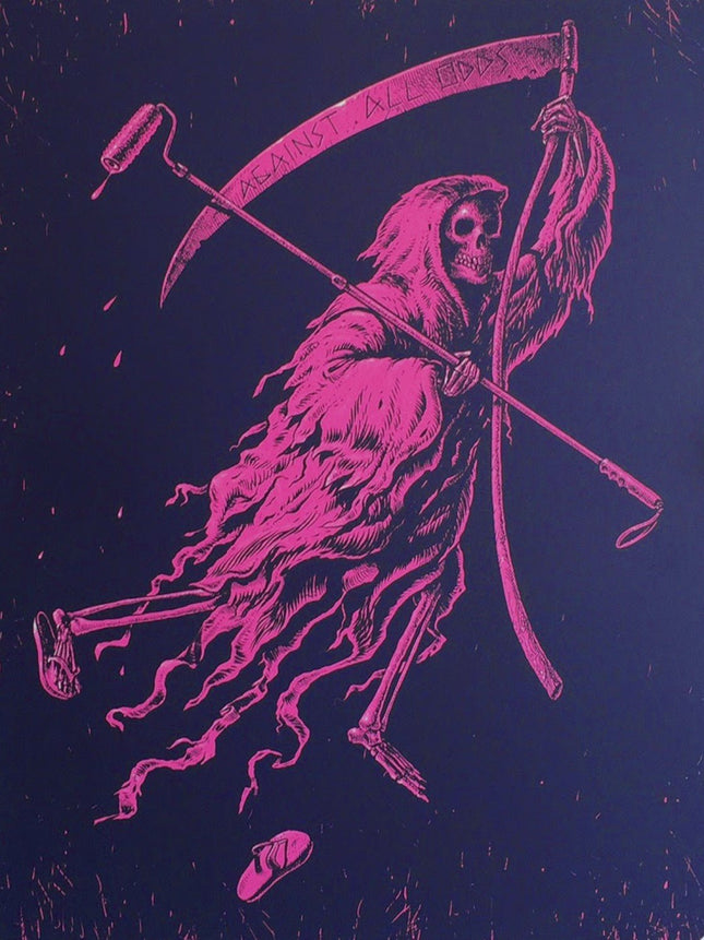 Against All Odds Pink Silkscreen Print by Jeff Soto