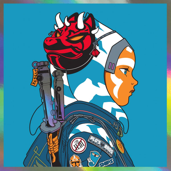 Impresión de serigrafía de Ahsoka Tano Rainbow Foil de Joshua Budich