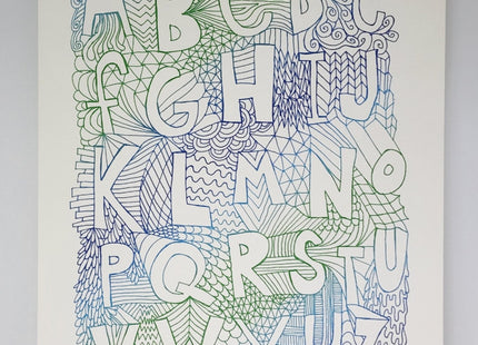 Alphabet Green Silkscreen Print by Nate Duval