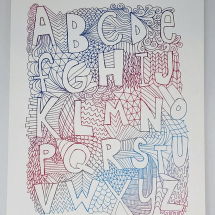 Alphabet Pink Silkscreen Print by Nate Duval