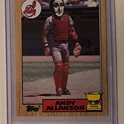 Andy Allanson Retro Man Indians Original Collage Baseball Card Art by Pat Riot