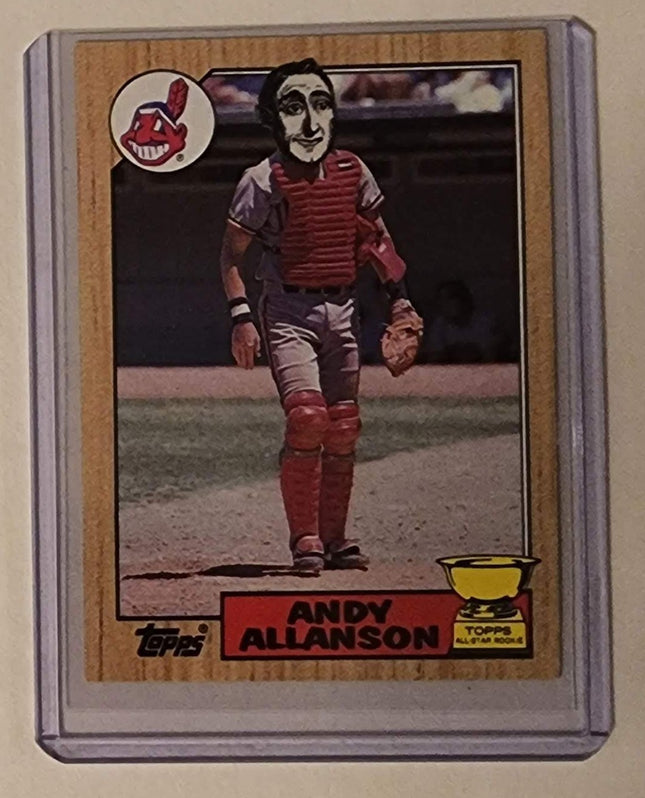 Andy Allanson Retro Man Indians Original Collage Baseball Card Art by Pat Riot
