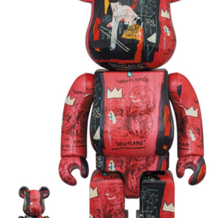Andy Warhol X Jean Michel Basquiat #1 100% 400% Be@rbrick - Sprayed Paint Art Collection