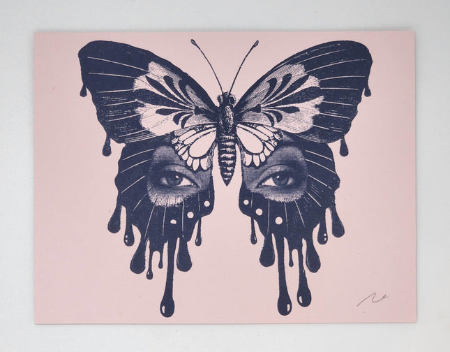 Angel Olsen Butterfly Pink Silkscreen Print by Nate Duval