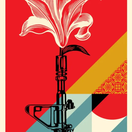AR-15 Lily- Large Format Serigraph Print by Shepard Fairey- OBEY