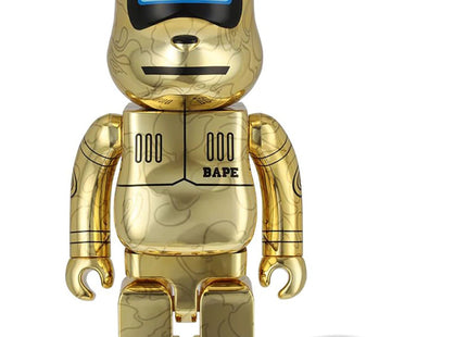 Baby Milo X Hajime Sorayama Gold 1000% Be@rbrick x Bape- A Bathing Ape
