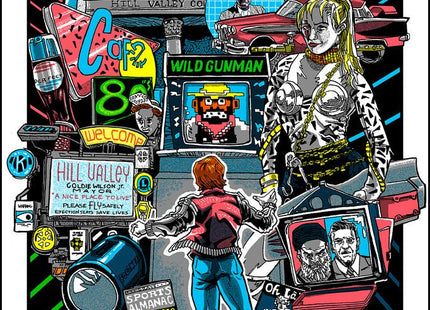 Back to the Future Glow Silkscreen Print by Tim Doyle