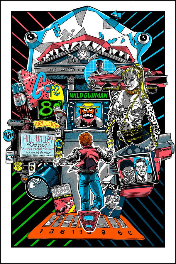 Back to the Future Glow Silkscreen Print by Tim Doyle