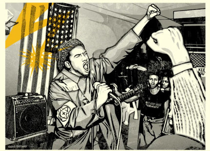 Bad Brains- Fist & Flag Silkscreen Print by Glen E Friedman x Shepard Fairey- OBEY