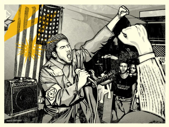 Bad Brains- Fist & Flag Silkscreen Print by Glen E Friedman x Shepard Fairey- OBEY